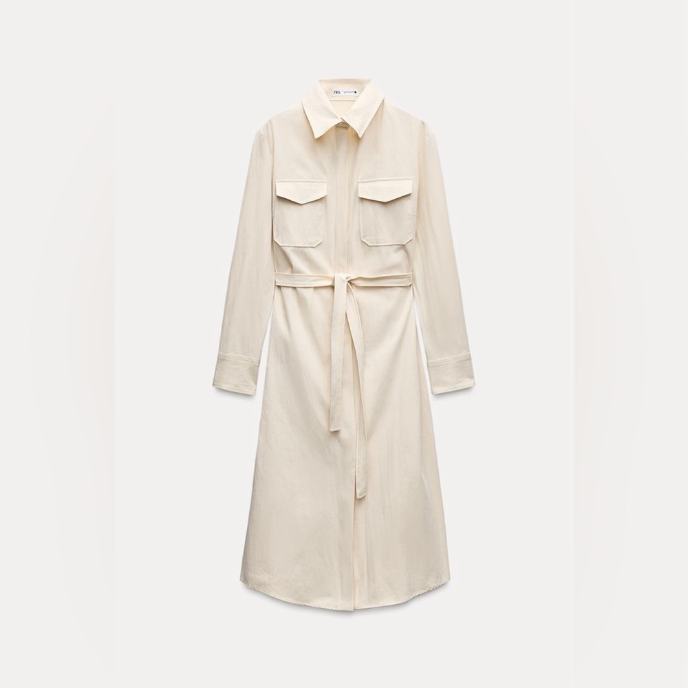 Chic Cream Button-Down Dress - Picture 4 of 8
